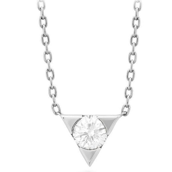 Collier Pendentif En Forme De Triangle Avec Véritable Diamants Ronds De 1 Carat