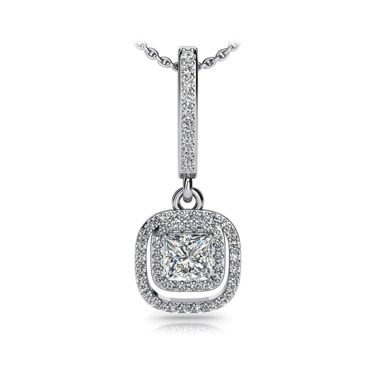 Collier Pendentif Goutte De Jour A Nuit Avec Véritable Diamants Magnifiques De 4.25 Ct En Or Blanc