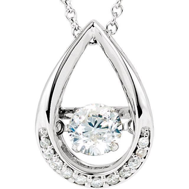Collier Pendentif Larme Véritable Diamant 2.50 Carats Or Blanc 14K