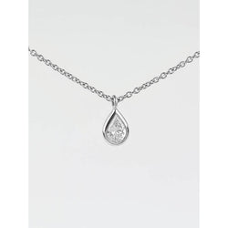 Collier Pendentif Naturel Diamant Étincelant Solitaire Taille Poire 1.25 Carats