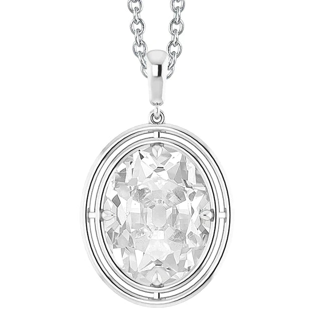 Collier Pendentif Naturel Diamant Ovale 5 Carats