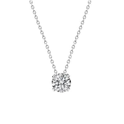 Collier Pendentif Pour Dames De 0,50 Carat De Véritable Diamant Ronds 14K Bijoux En Or Blanc