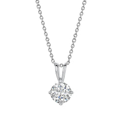 Collier Pendentif Réel Diamant Avec Chaîne 2.50 Ct Or Blanc Scintillant 14K