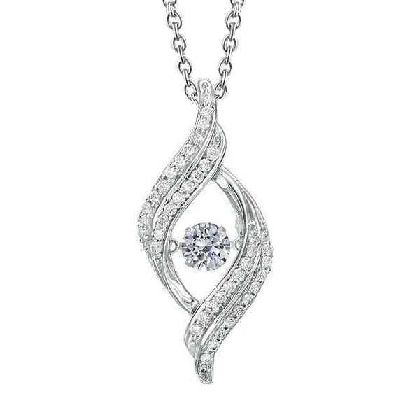 Collier Pendentif Réel Diamant Etincelant Serti De Griffes En Or Blanc De 1.50 Carat 14K