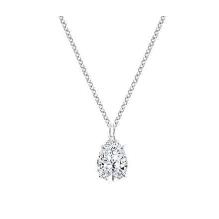 Collier Pendentif Réel Diamant Solitaire Taille Poire 1.75 Carats Or Blanc