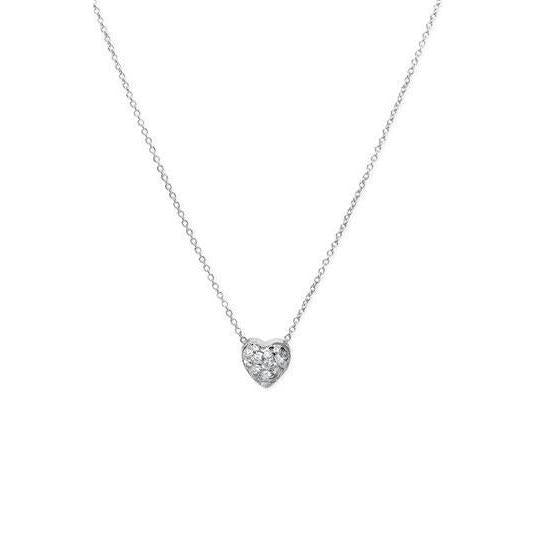 Collier Pendentif Rond De Réel Diamant Style Coeur Taille Brillant De 1 Carat