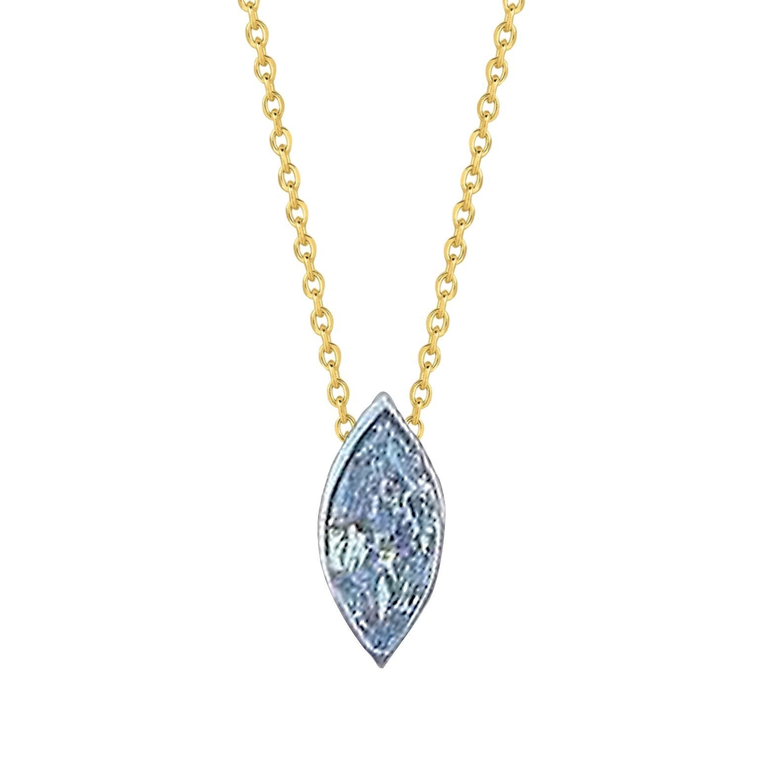 Collier Pendentif Serti Clos Réel Diamant Taille Marquise 1.5 Ct Or Blanc