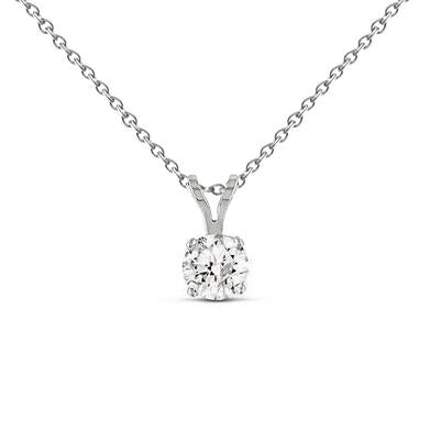 Collier Pendentif Solitaire Véritable Diamant 3 Carats Magnifique Or Blanc 14K