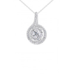 Collier Pendentif Véritable Diamant 1.87 Carats Or Blanc 14K Nouveau Prong Set