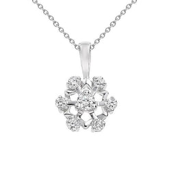 Collier Pendentif Véritable Diamant Rond De 1.65 Ct En Or Blanc 14 Carats