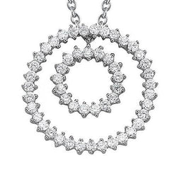 Collier Pendentif Véritable Diamant Scintillant Sans Chaîne 2.75 Carats WG 14K