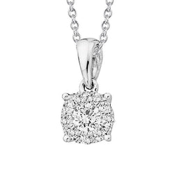 Collier Pendentif Véritable Diamants Ronds Etincelants De 2.85 Cts En Or Blanc 14K