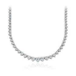 Collier Pour Femme En Or Blanc 14 Carats Avec Naturel Diamants Etincelants De 20.00 Ct
