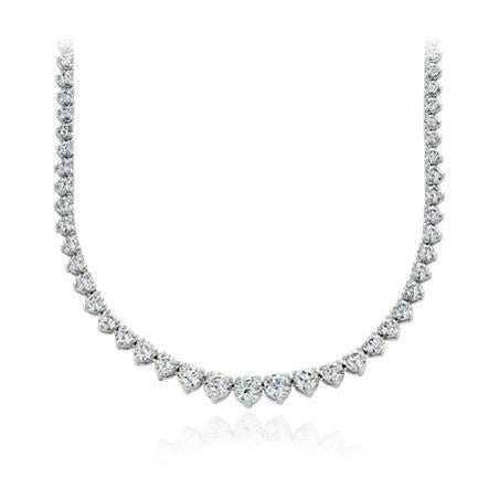 Collier Pour Femme En Or Blanc 14 Carats Avec Naturel Diamants Etincelants De 20.00 Ct