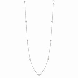 Collier Réel Diamant Station 3 Carats Or Blanc 14K