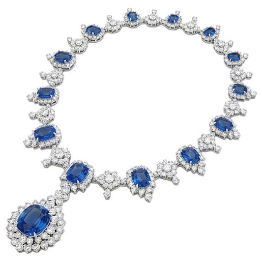 Collier Saphir Bleu Royal de Ceylan Nuptiale