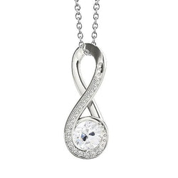 Collier de Authentique diamants taille ronde en or blanc de style infini