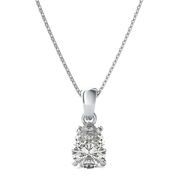 Collier pendentif Authentique diamant scintillant taille poire de 2.75 carats en or blanc