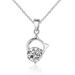 Collier pendentif diamant naturel 1.50 carat serti de griffes en or blanc 14K