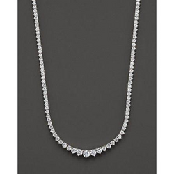 Collier Femme Naturel Diamants Ronds Taille Brilliant 25 Carats Or Blanc 14K