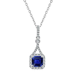 Collier pendentif Halo Asscher Gemstone & Diamond Lady