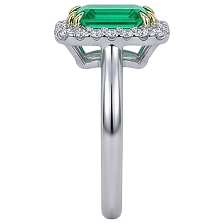 Raffiné Bague Pierre de Couleur 2 carats – vue de dessus