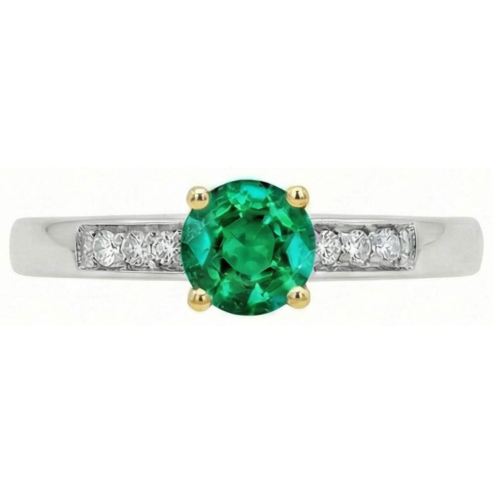Émeraude Bague Pierre de Couleur – vue de côté