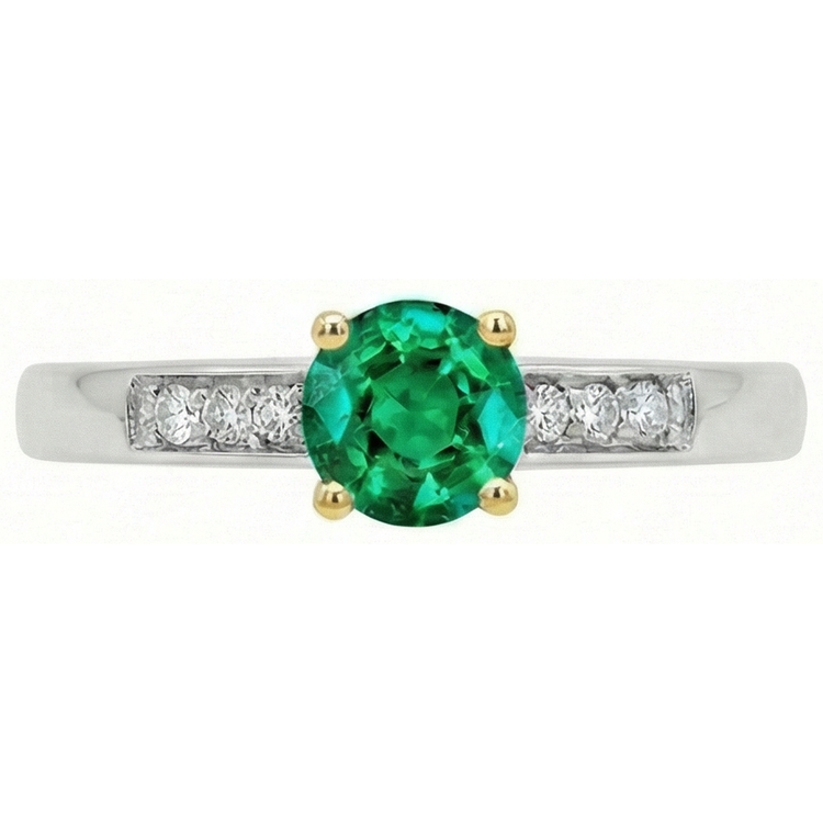 Émeraude Bague Pierre de Couleur – vue de côté