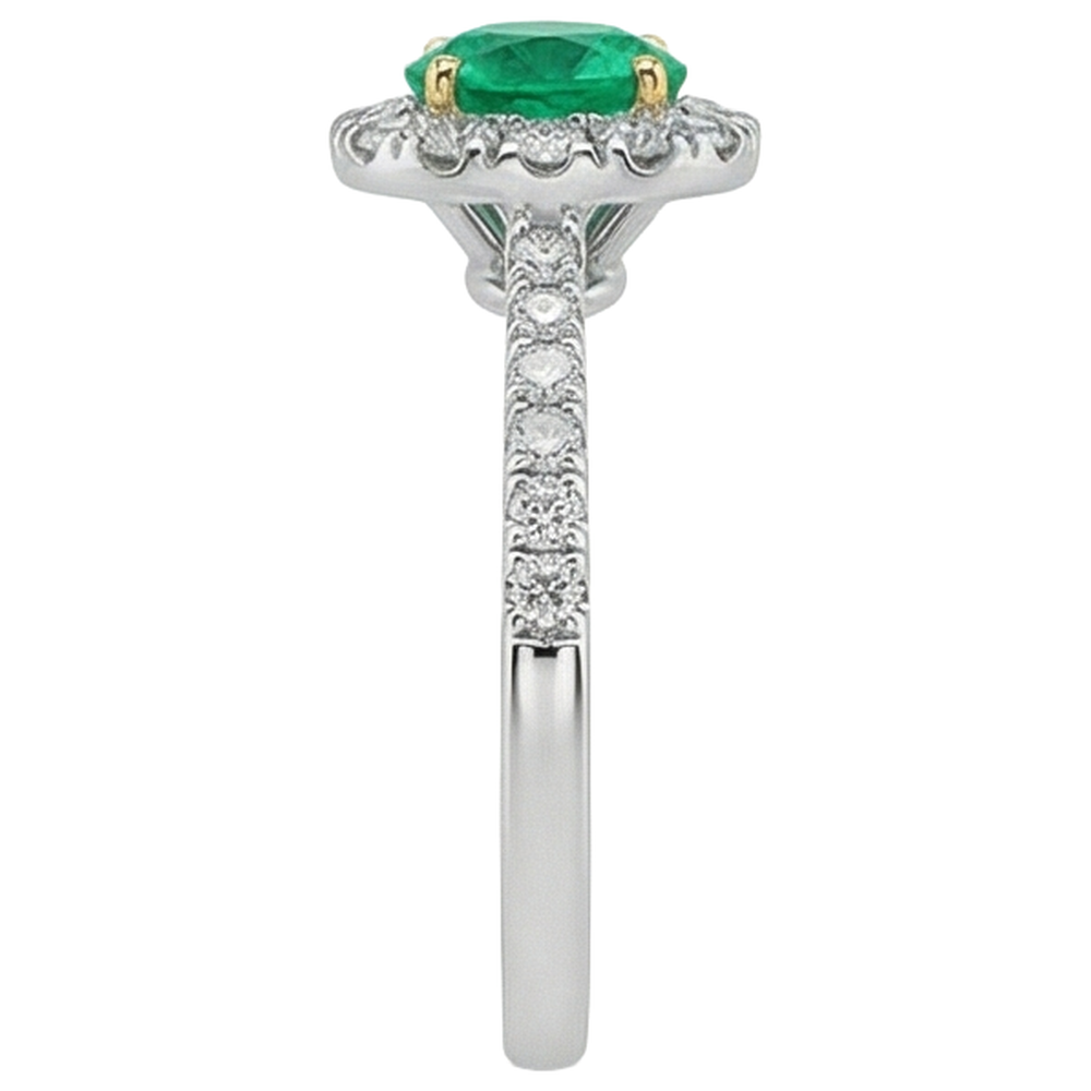 Émeraude Fine Bague avec Gemme – vue de profil