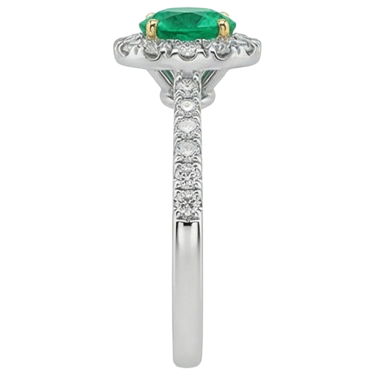 Émeraude Fine Bague avec Gemme – vue de profil
