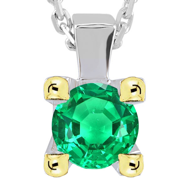 Raffiné Émeraude Fine Pendentif Pierre Précieuse 4 carats – vue principale