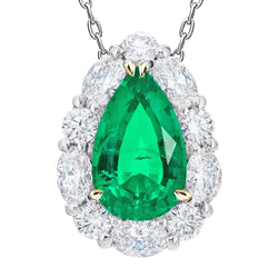 Élégant Certifié GIA Émeraude Fine Pendentif Pierre Précieuse