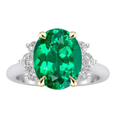 Haut de gamme Émeraude Colombienne Bague Pierre Précieuse 3,50 carats – vue principale