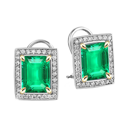 Confectionné main Gemstone Earring – Émeraude 2,50 carats par