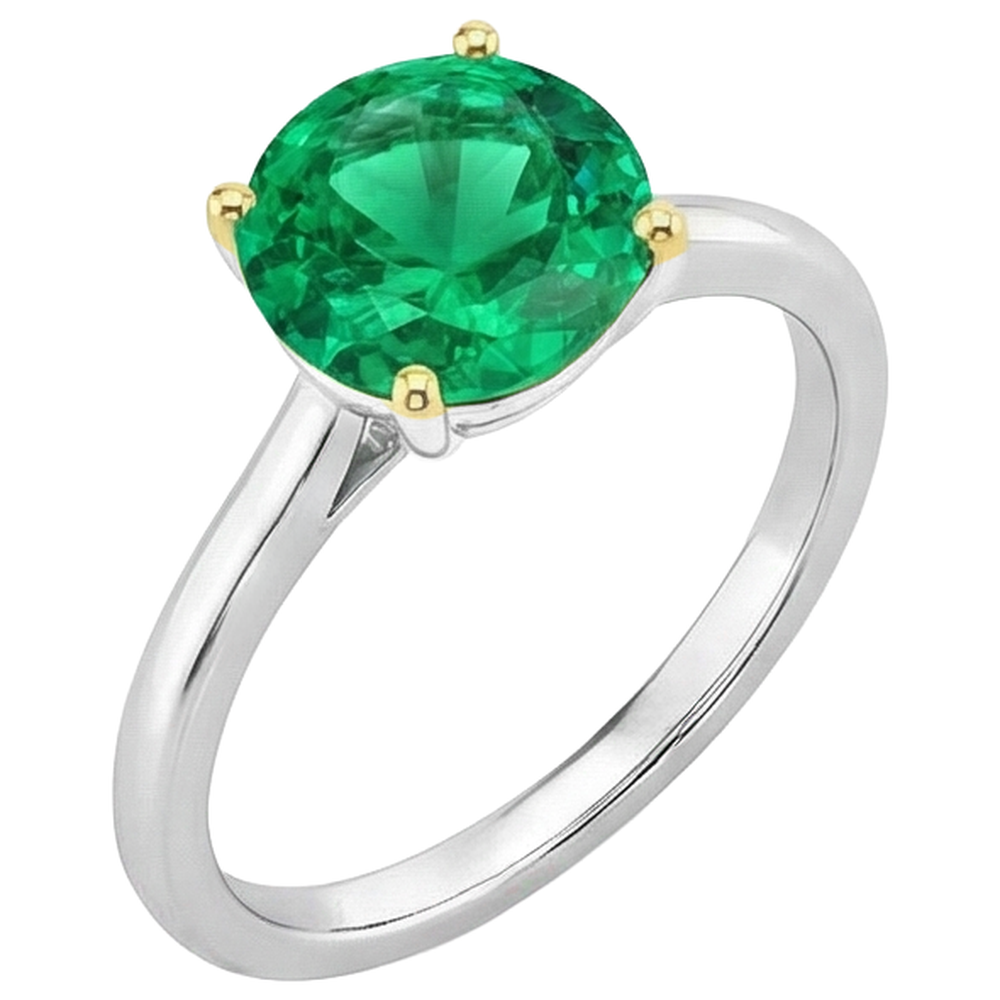 Émeraude Fine Bague Pierre Précieuse – vue de face