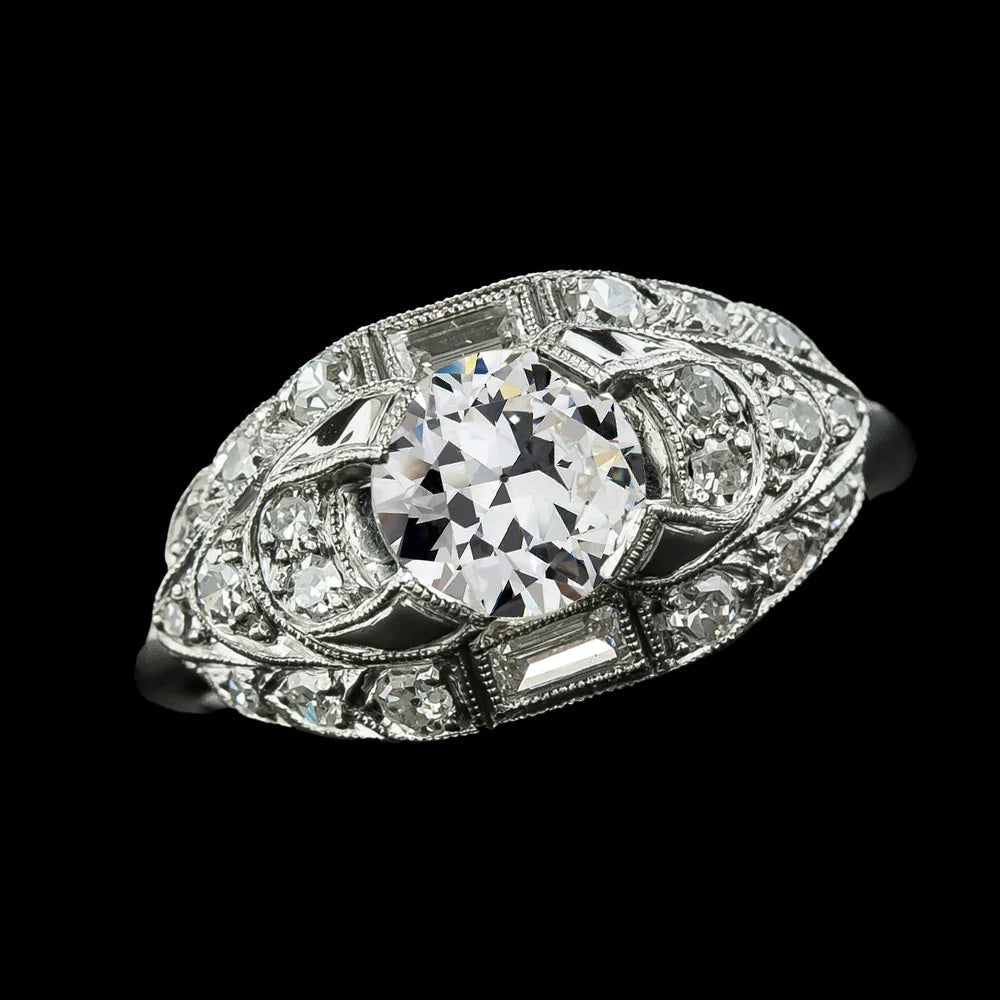Comme La Belle Epoque Bijoux Bague De Mariage Réel Diamant Rond Vieux Européen