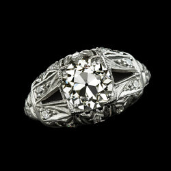 Comme Les Bijoux Edouardiens De Style Vintage Bague En Réel Diamant Taille Ancienne Tige Fendue