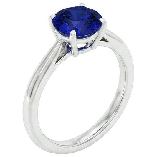 Conception De Bague à Une Pierre En Saphir Rond