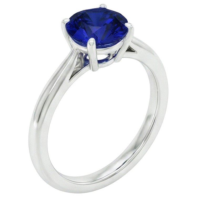 Conception De Bague à Une Pierre En Saphir Rond
