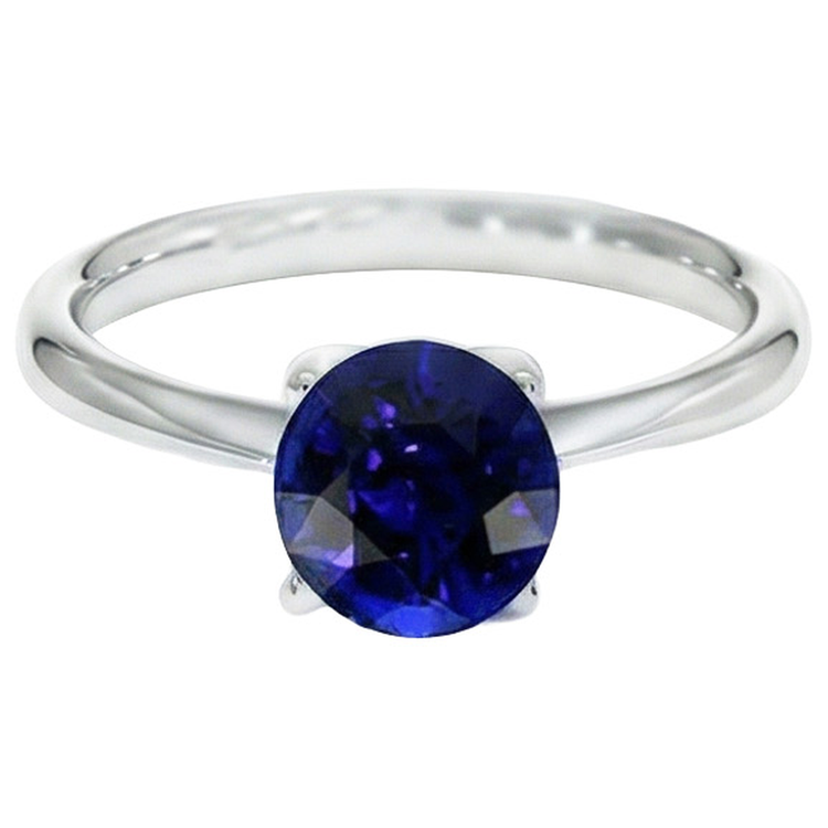 Conception De Bague à Une Pierre En Saphir Rond