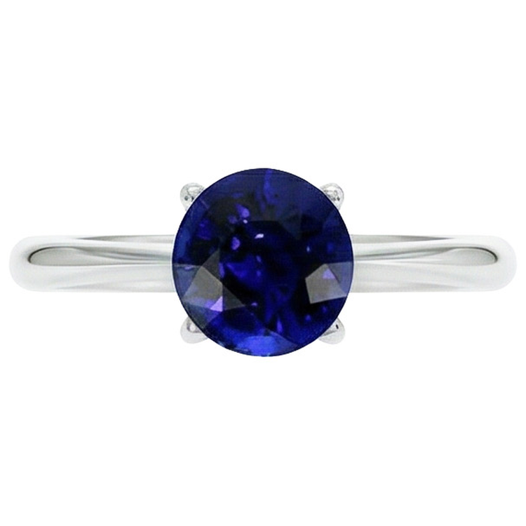 Conception De Bague à Une Pierre En Saphir Rond