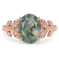 Confectionné main Dendritic Agate Bague avec Gemme 4,0 carats