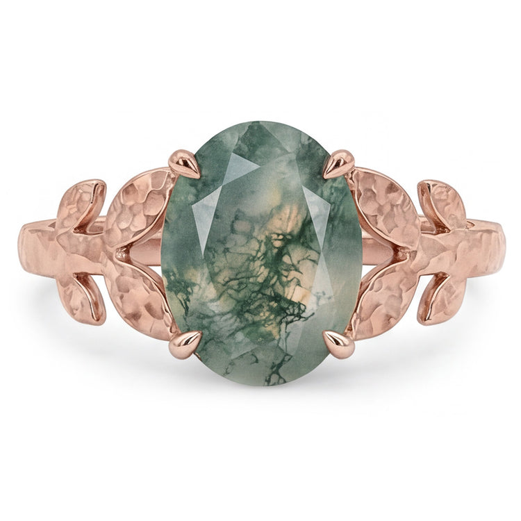 Confectionné main Dendritic Agate Bague avec Gemme 4,0 carats