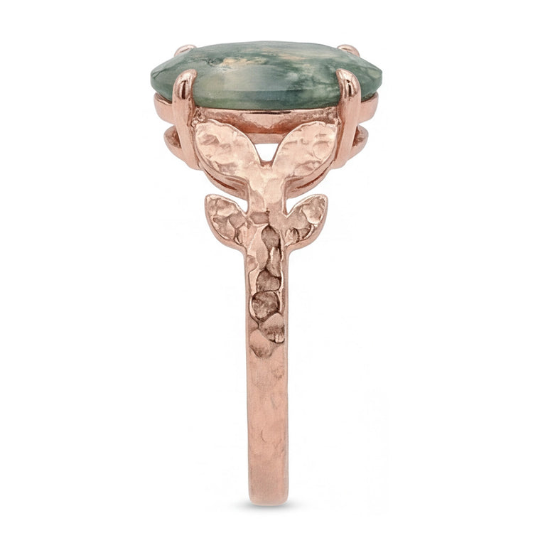 Confectionné main Dendritic Agate Bague avec Gemme 4,0 carats