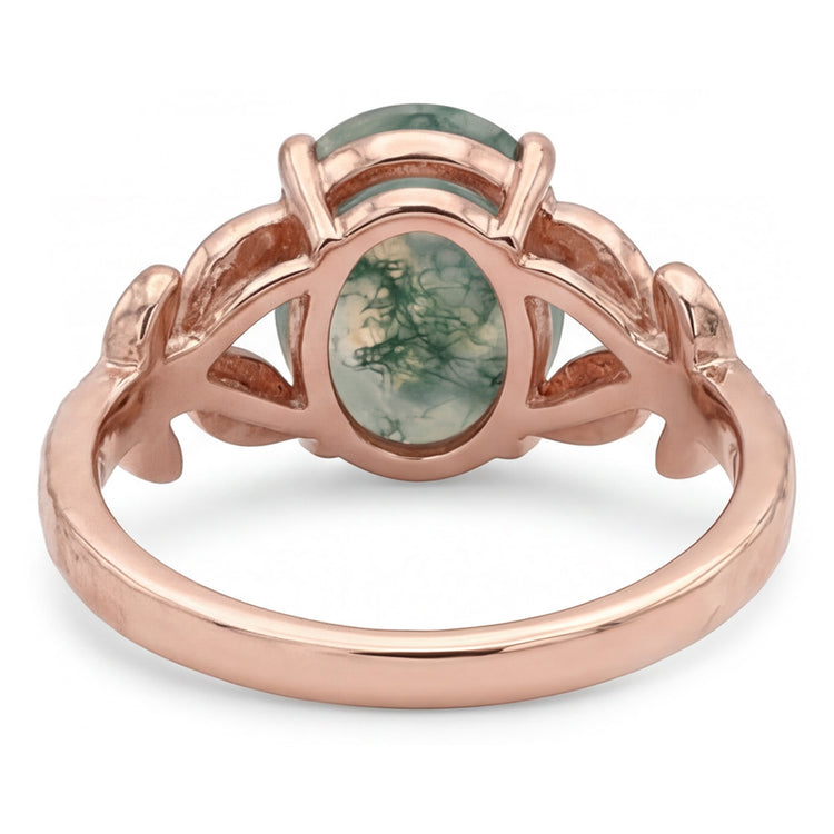 Confectionné main Dendritic Agate Bague avec Gemme 4,0 carats