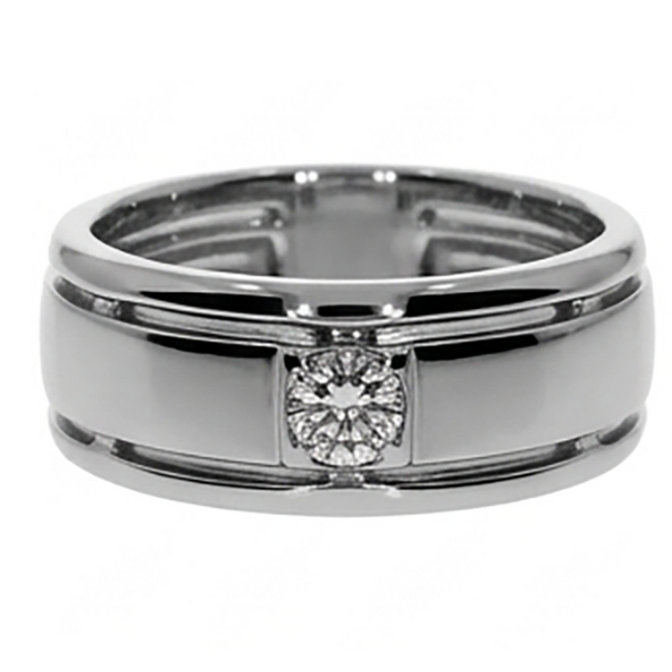 Confort Convient Hommes Bande Bague En Diamant Pour Messieurs