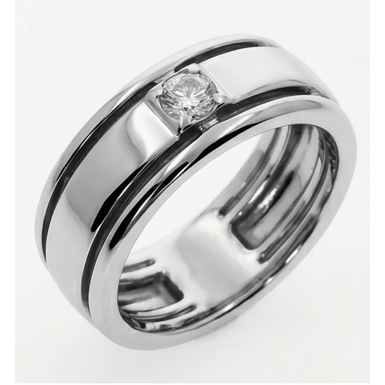 Confort Convient Hommes Bande Bague En Diamant Pour Messieurs