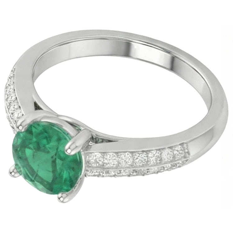 naturel diamant 2.60carats bague vue de profil