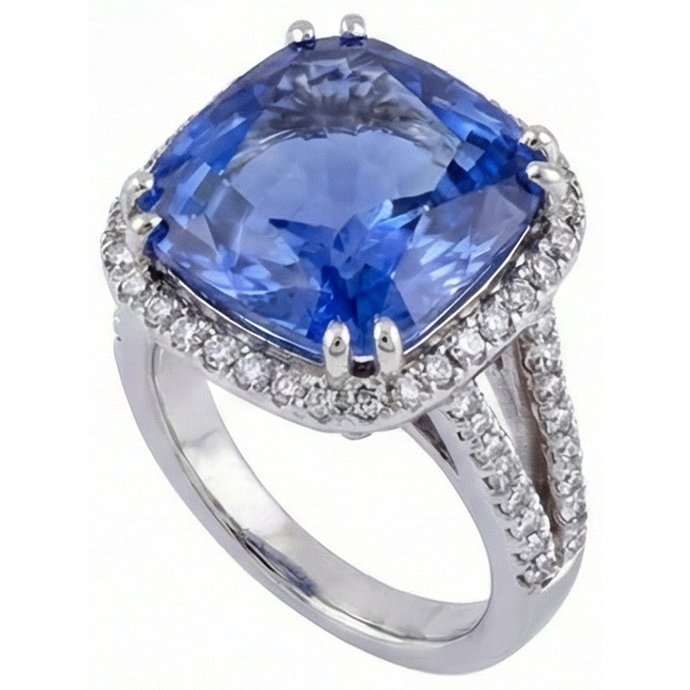 naturel round tanzanite 6carats bague angle de côté