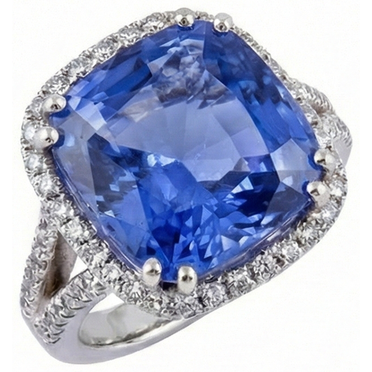 naturel round tanzanite 6carats bague détail rapproché